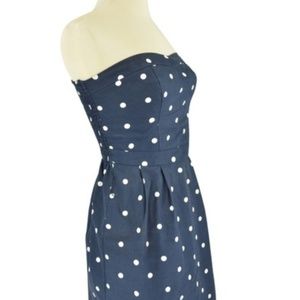 Gilly Hicks strapless, poke-a-dot dress.